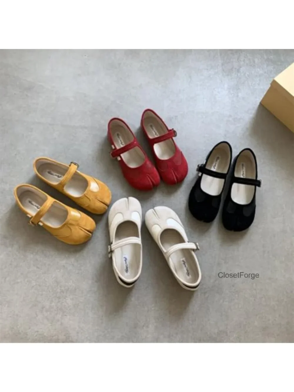 Geerta Tabi Mary Janes Women's Flats Shoes Orthopedic Split Toe Low Top Cute